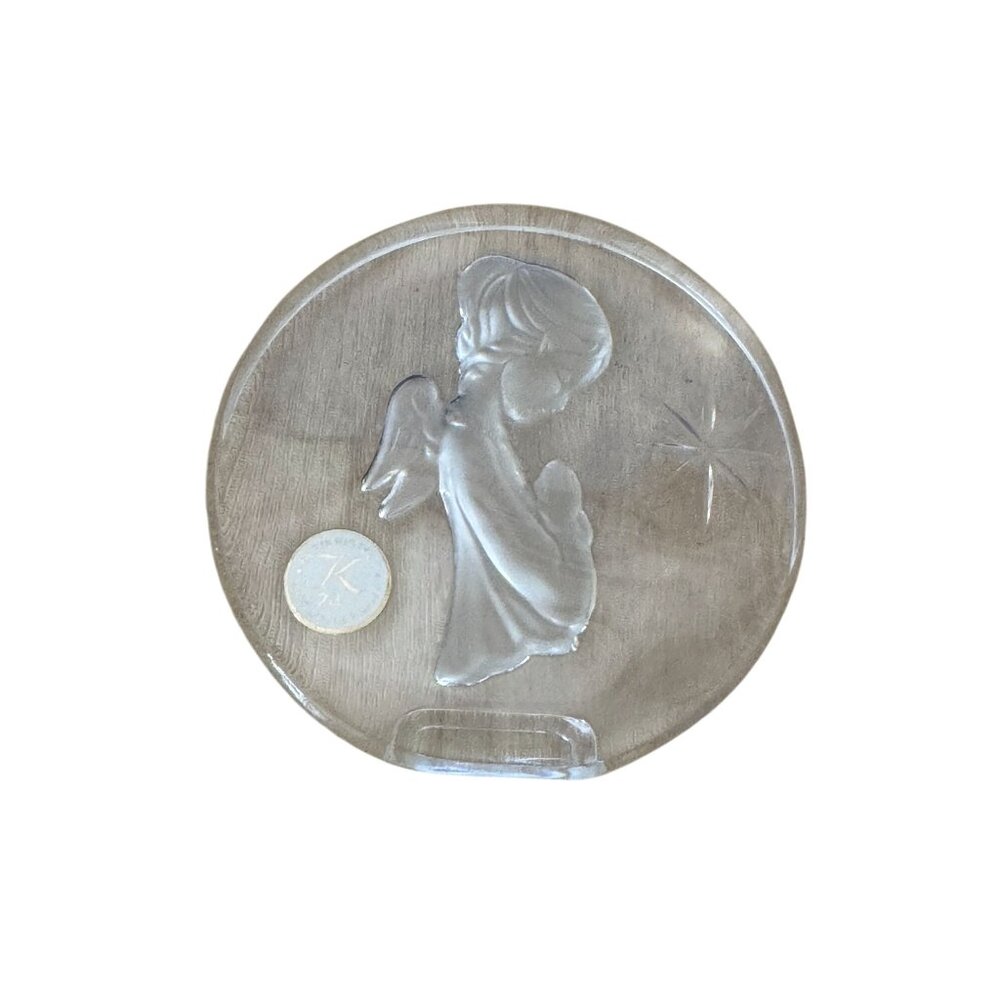 VTG Bleikristall Germany 24% Crystal Glass Praying Angel Sculpture Paperweight